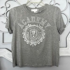 Society & Stitch Gray Academy Crop Top NWT. Size Large